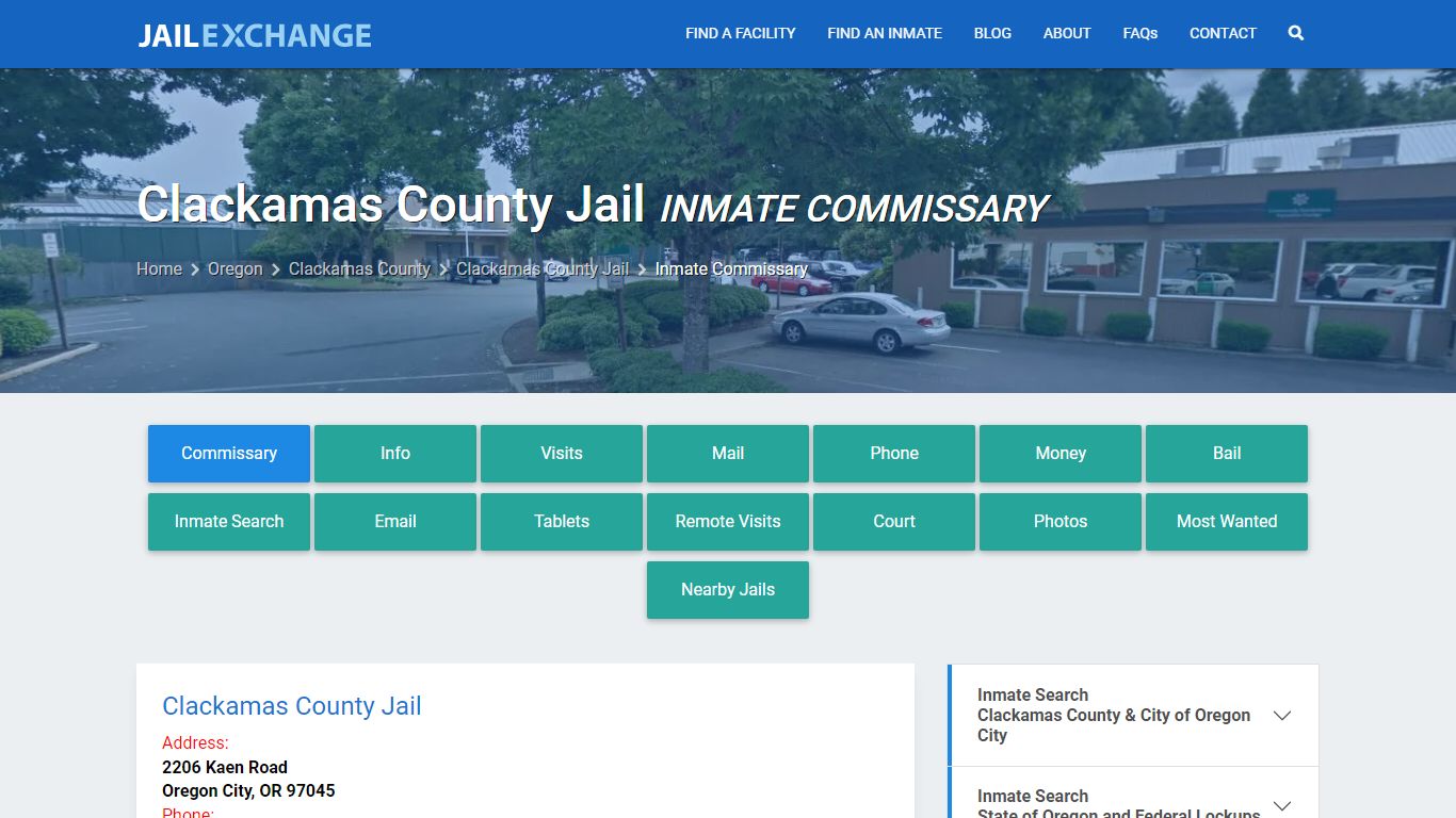 Inmate Commissary, Care Packs - Clackamas County Jail, OR